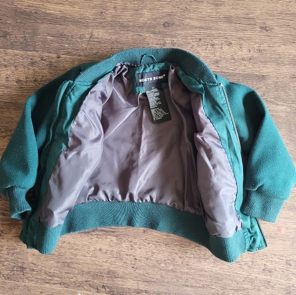 Toddler Quilted Winter Jacket, size 2T, Dark Green - Picture 5 of 6